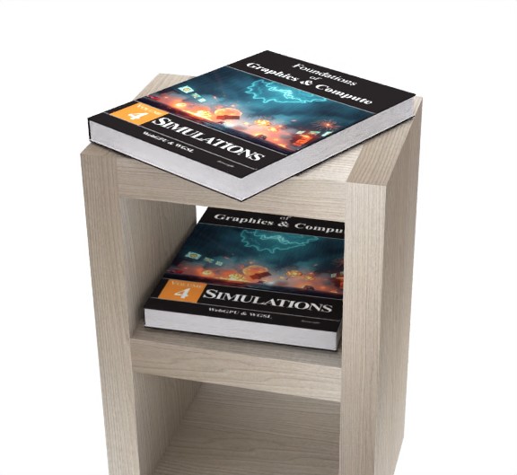 Foundations of Graphics & Compute: Volume 4 Simulations (Hardback) on a shelf